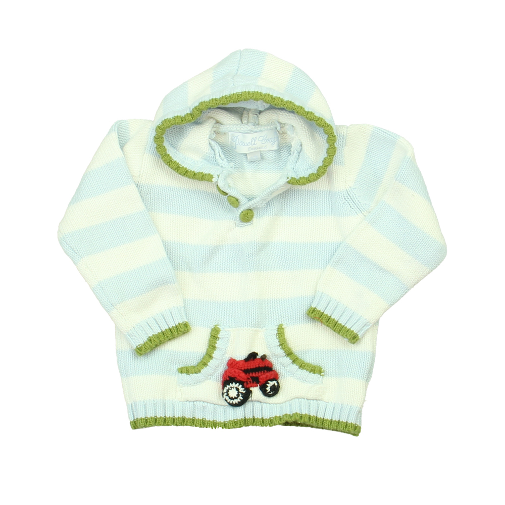 Powell Craft Girls Blue | White Sweater size: 12-24 Months
